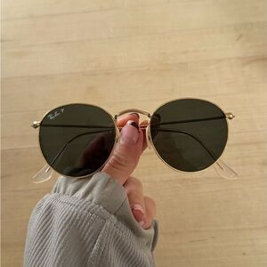 Ray-Ban Gold Frame Sunglasses with Dark Lenses